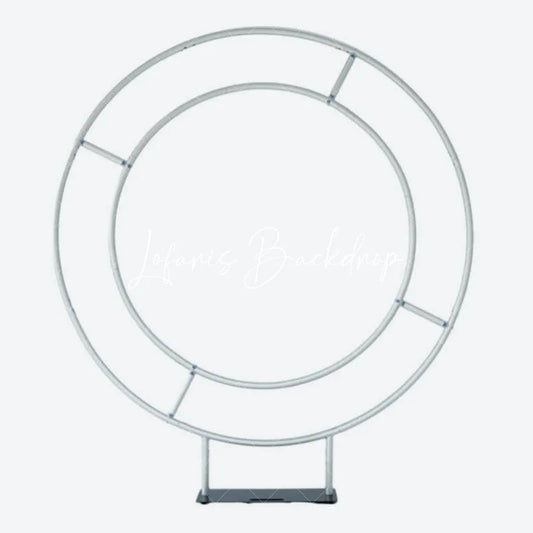 Lofaris Silver 6.5FT Double Layer Round Frame Party Decor