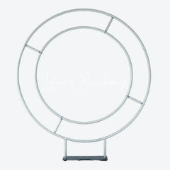 Lofaris Silver 6.5FT Double Layer Round Frame Party Decor