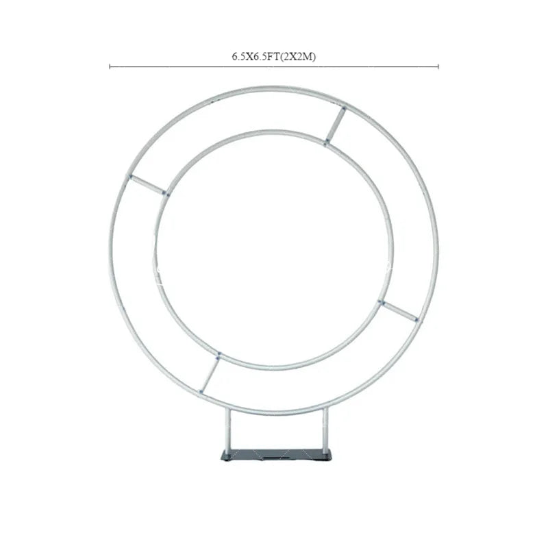 Lofaris Silver 6.5FT Double Layer Round Frame Party Decor