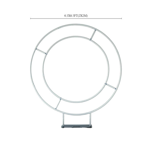 Lofaris Silver 6.5FT Double Layer Round Frame Party Decor