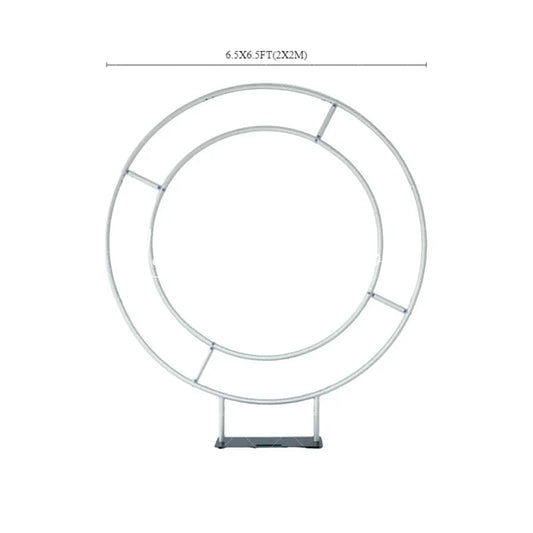 Lofaris Silver 6.5FT Double Layer Round Frame Party Decor