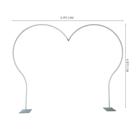 Lofaris Silver 8.5x8.2FT Half Heart Shape Balloon Arch Frame