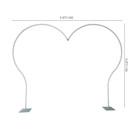 Lofaris Silver 8.5x8.2FT Half Heart Shape Balloon Arch Frame