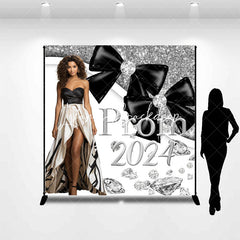 Lofaris Silver And White Diamond Custom Prom 2024 Backdrop