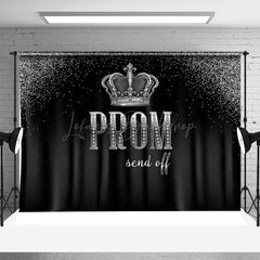 Lofaris Silver Black Crown Diamonds Graduation Backdrop