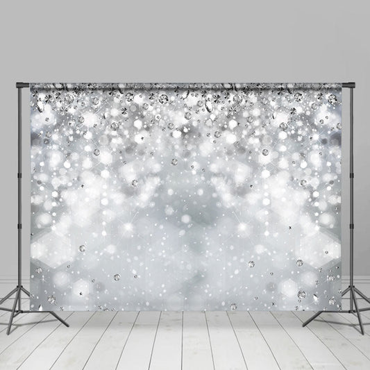 Lofaris Silver Diamond Sparkling Bokeh Backdrop For Winter
