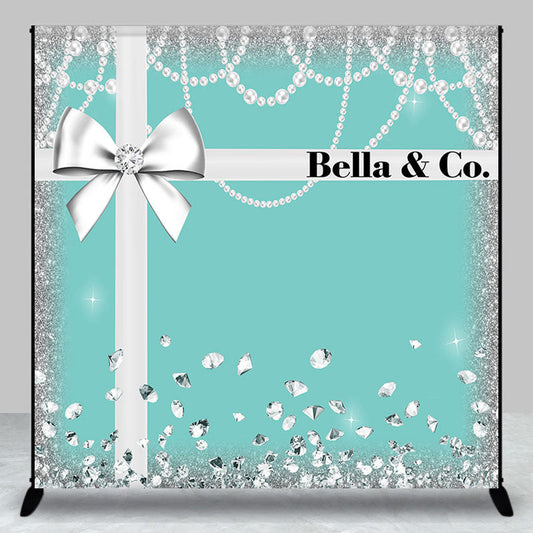 Lofaris Silver Diamond Tiffany Blue Custom Birthday Backdrop