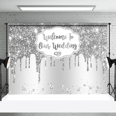 Lofaris Silver Diamonds Sparkle Backdrop For Wedding Party