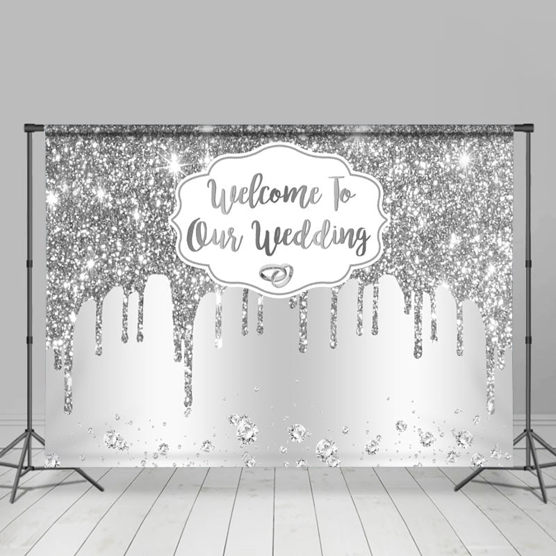 Lofaris Silver Diamonds Sparkle Backdrop For Wedding Party