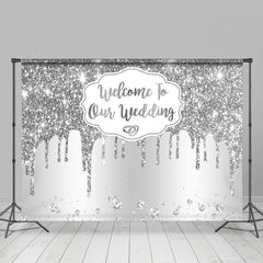 Lofaris Silver Diamonds Sparkle Backdrop For Wedding Party