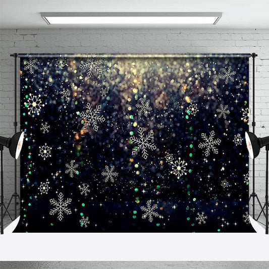 Lofaris Silver Glitter Snowflakes Bokeh Winter Backdrop