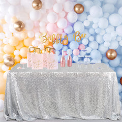 Lofaris Silver Sequin Glitter Rectangle Banquet Tablecloth