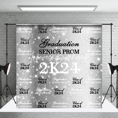 Lofaris Silver Sparkle Bokeh Prom Repeat Graduation Backdrop