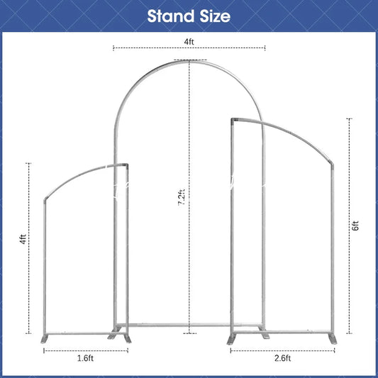 Lofaris Heavy Duty Chiara Arched Frame 3 Piece Set Stands With Carrying Bag for Party Wedding Event Decor