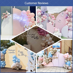 Lofaris Silver Half Moon Arched Backdrop Stands 3 Piece Set Wedding Party Ceremony Decor