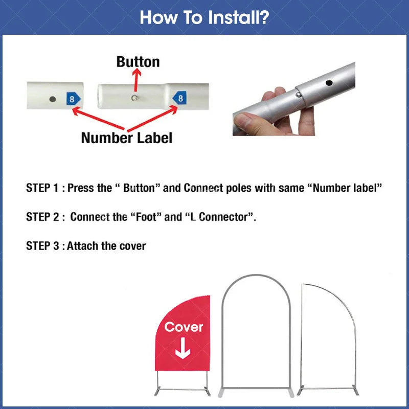 Lofaris Silver Half Moon Arched Backdrop Stands 3 Piece Set Wedding Party Ceremony Decor