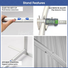 Lofaris Silver Half Moon Arched Backdrop Stands 3 Piece Set Wedding Party Ceremony Decor