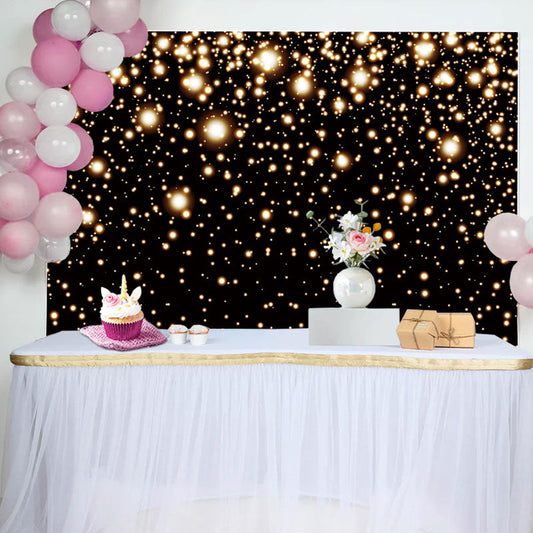 Lofaris Simple Black Sparkle Dot Bokeh Birthday Party Backdrop