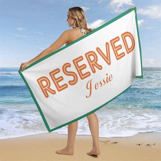 Lofaris Simple Color Custom Name Family Beach Pool Towel