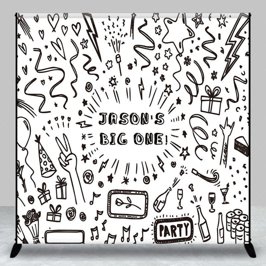 Lofaris Simple Drawing Stars Custom 1st Birthday Backdrop