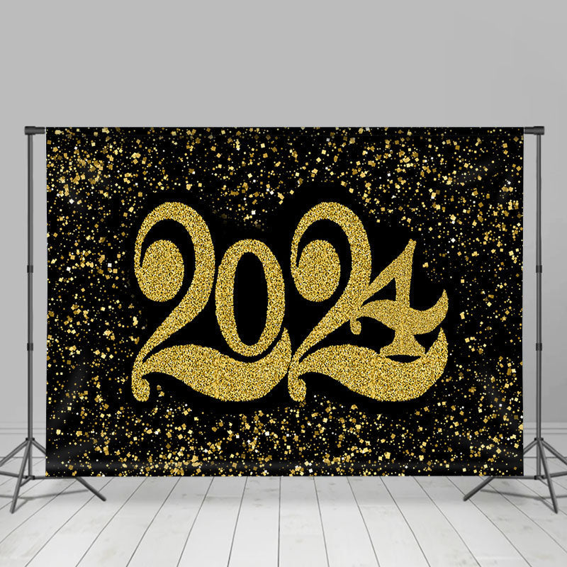 Lofaris Simple Glitter Golden Cheer To 2023 Holiday Backdrop