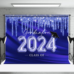 Lofaris Simple Glitter Graduation Class Of 2024 Backdrop