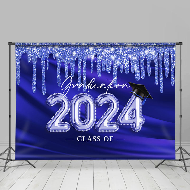 Lofaris Simple Glitter Graduation Class Of 2024 Backdrop