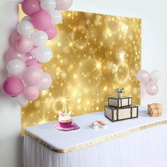 Lofaris Simple Golden Sparkle Bokeh Happy Birthday Backdrop