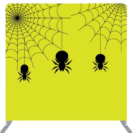 Lofaris Simple Hanging Spiders Green Happy Halloween Backdrop