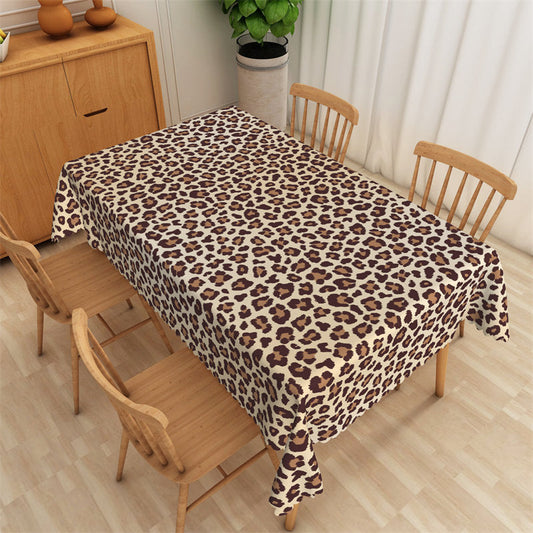 Lofaris Simple Leopard Spot Print Waterproof Kitchen Tablecloth