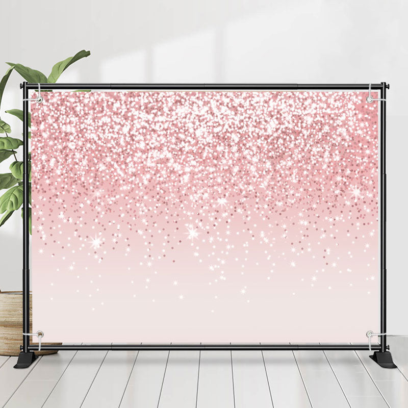 Lofaris Simple Pink Glitter Bokeh Birthday Backdrop For Girl