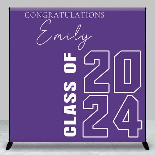Lofaris Simple Purple Class Of 2024 Custom Grad Backdrop