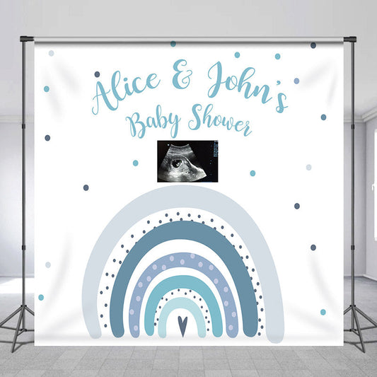 Lofaris Simple Rainbow Custom Name Photo Baby Shower Backdrop