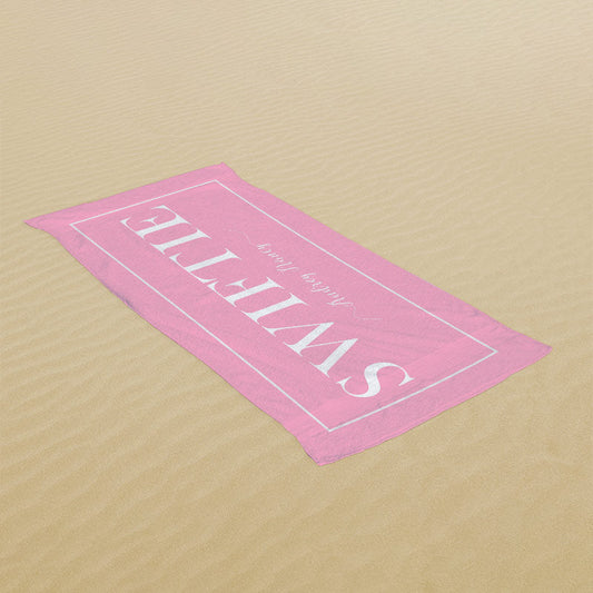 Lofaris Simple Solid Color Custom Name Pool Beach Towel
