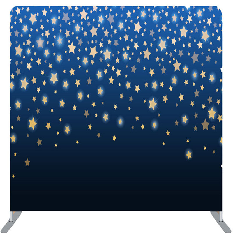 Lofaris Simple Sparkling Stars Blue Party Backdrop Cover