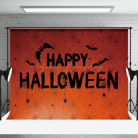 Lofaris Simple Spider Web Bats Celebrate Happy Halloween Backdrop