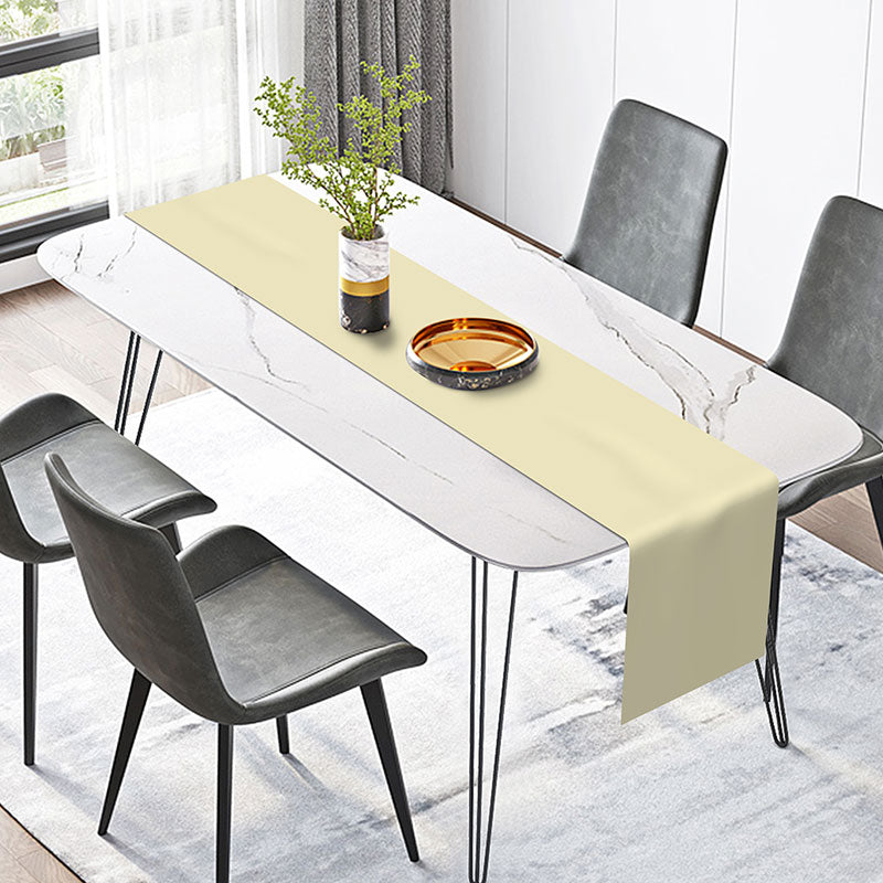 Lofaris Simple Warm Yellow Solid Dining Room Table Runner
