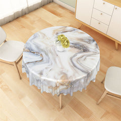 Lofaris Simple White Marble Texture Pattern Round Tablecloth