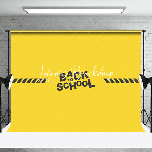 Lofaris Simple Yellow Black Back To School Party Backdrop