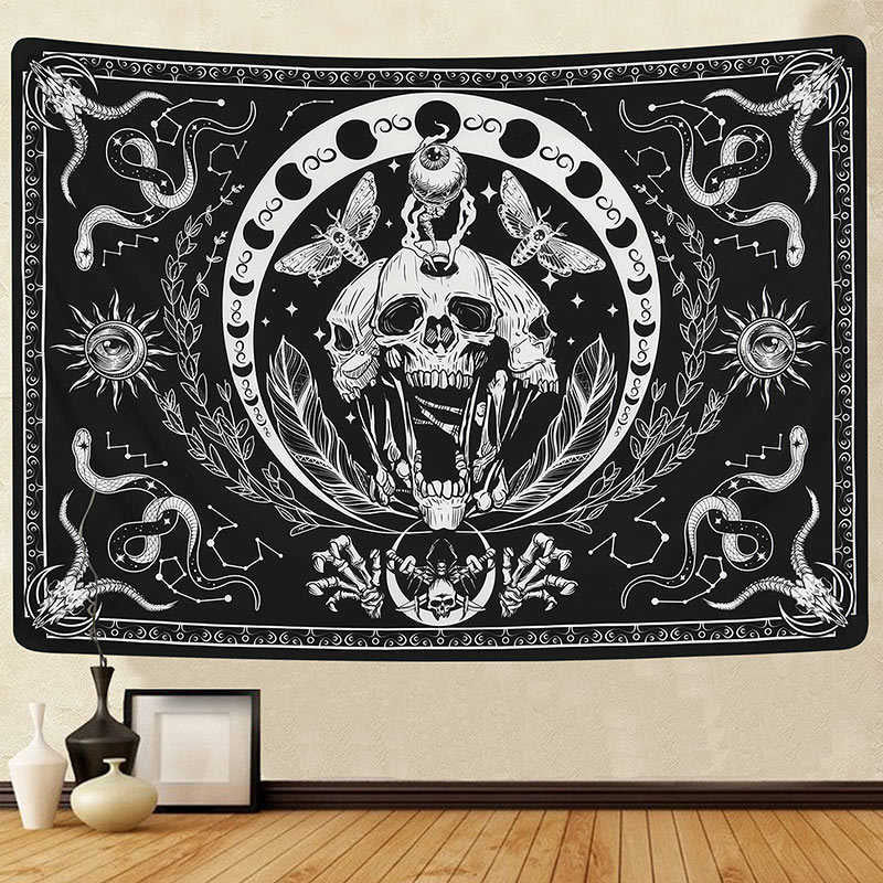 Lofaris Skull Insects Eyeballs Sun Snake Gift Wall Tapestry