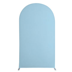 Lofaris Sky Blue Spandex Fit Round Top Backdrop Wedding Arch Cover
