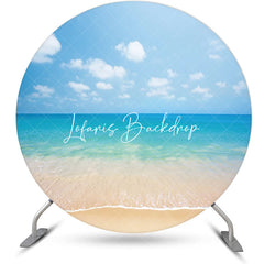 Lofaris Sky Cloud Sandy Hawaii Beach Round Birthday Backdrop