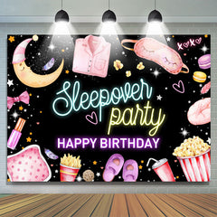 Lofaris Sleepover Party Happy Birthday Backdrop For Girls