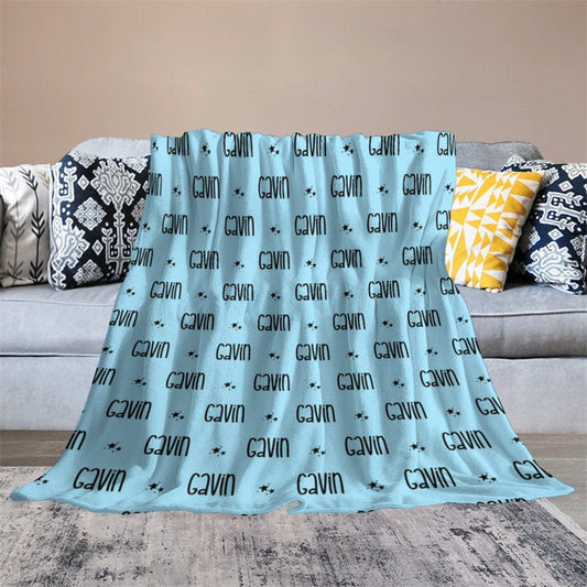 Lofaris Slim Font Customized Name Blanket With Little Star