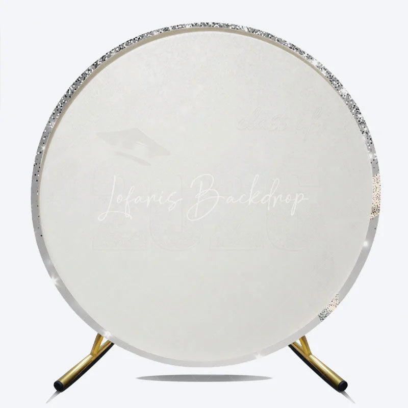 Lofaris Silver Glitter Class Of 2026 Graduation Party Backdrop