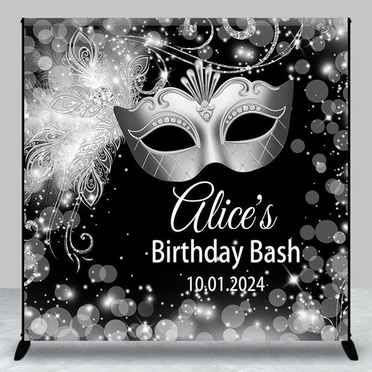 Lofaris Sliver Mask Bokeh Dots Custom Birthday Backdrop