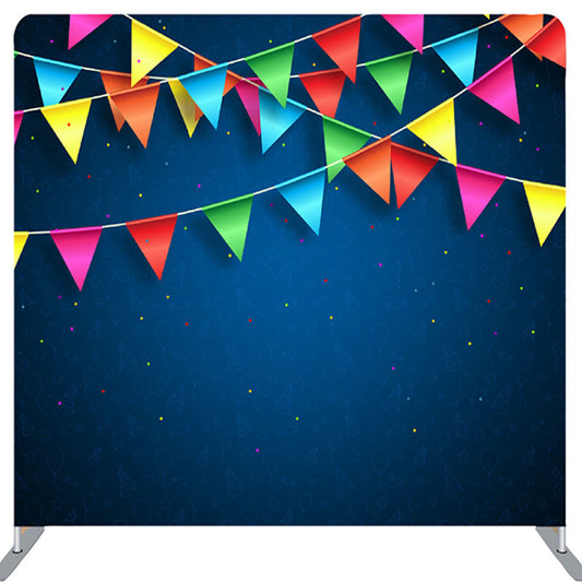 Lofaris Small Celebration Patterns Dark Blue Birthday Backdrop