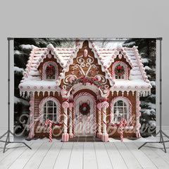 Lofaris Snow Candy House Christmas Backdrop For Photography