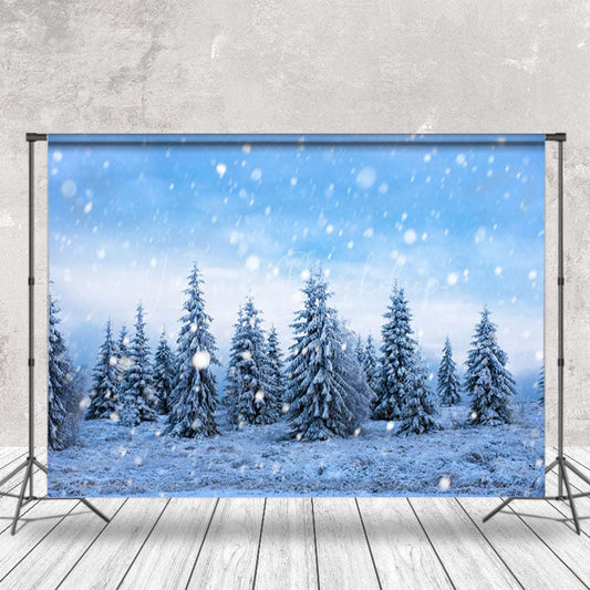 Lofaris Snow Covered Pines Photography Backdrop Photo Booth