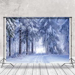 Lofaris Snow Forest Silver Wonderland Winter Backdrop